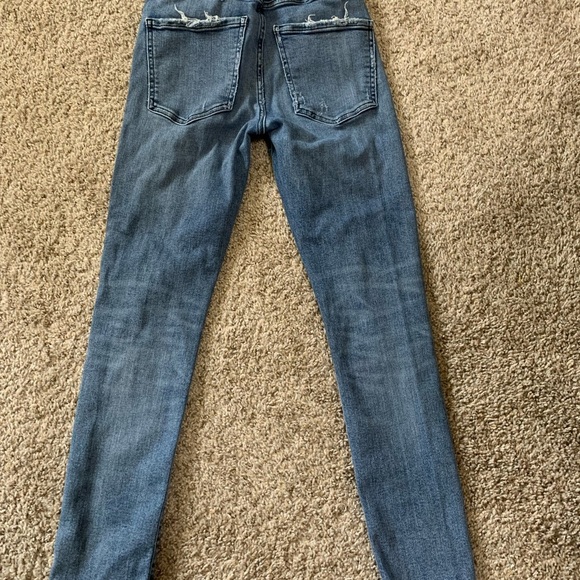 Agolde Los Angeles Premium Classic Blue Distressed Women's Jeans - Picture 2 of 7